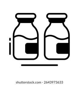 Grab this glyph style icon of syrup bottles together