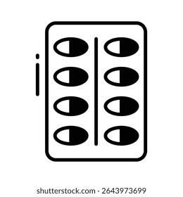 Grab this glyph style icon showing drug blister