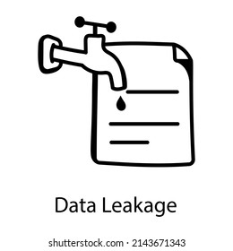 Nimm dieses handgezeichnete Symbol des Datenlecks 

