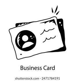Grab this hand drawn icon of a business card 