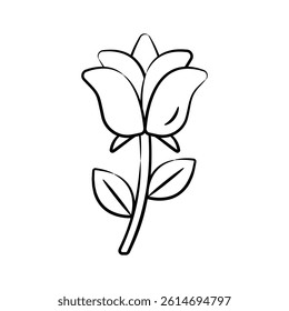 Grab this hand drawn icon of blooming rosebud