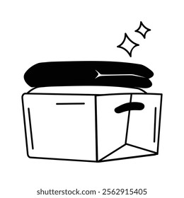 Grab this hand drawn style icon of cleaned clothes