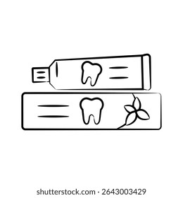 Grab this hand drawn style icon of toothpaste
