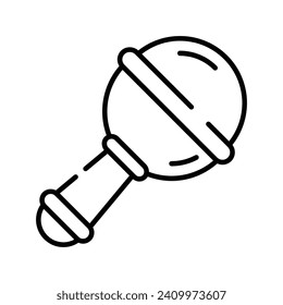 Grab this hand icon of baby rattle icon, crib toy vector, isolated on white background