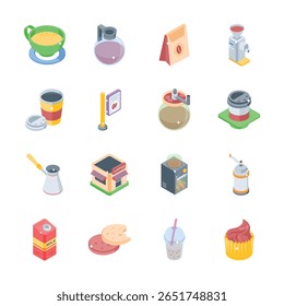 Grab this handy collection of coffee cafe 3d style icons