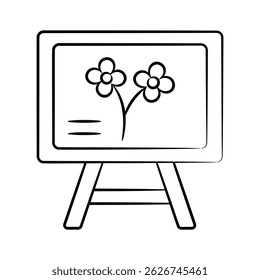 Agarra este práctico icono de estilo doodle de tablero de dibujo