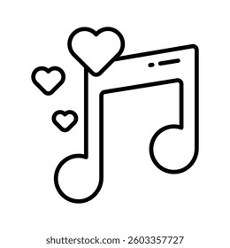 Grab this handy line icon depicting love music note