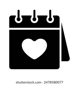 Grab this icon of valentine day calendar, vector of valentine date