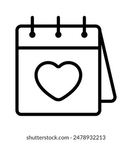 Grab this icon of valentine day calendar, vector of valentine date