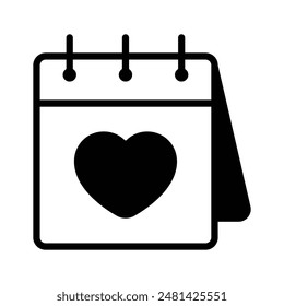 Grab this icon of valentine day calendar, vector of valentine date