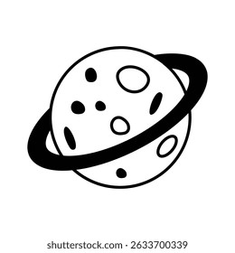 Grab this isometric glyph icon of planetary orbit