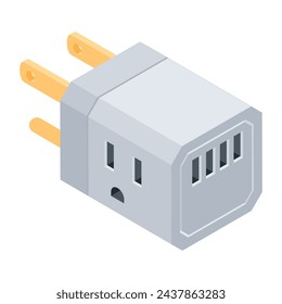 Agarra este icono isométrico del adaptador de CA