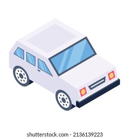 Grab this isometric icon of car 

