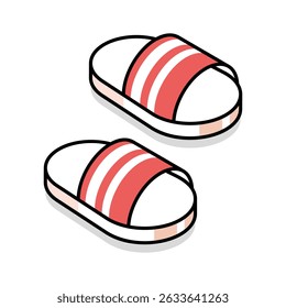 Grab this isometric icon of cozy indoor bathroom slippers