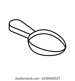 Grab this isometric icon of curved medicine spoon