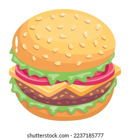 Grab this isometric icon design of sub burger 
