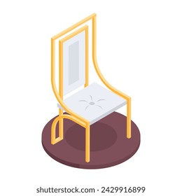 Grab this isometric icon of a dining chair
