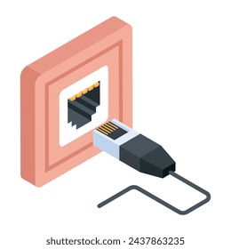 Dieses isometrische Symbol des Internet-Ports