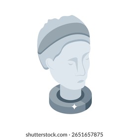 Greifen Sie dieses isometrische Symbol der Marmorgesichtsstatue