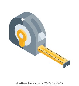 Nehmen Sie dieses isometrische Symbol des Maßbandes