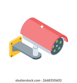 Nehmen Sie dieses isometrische Symbol des sicheren CCTV-Systems