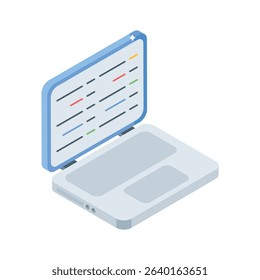 Grab this isometric icon showing laptop computing device