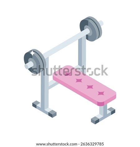 Grab this isometric icon showing bench press setup