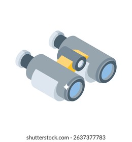 Grab this isometric icon of travel binoculars, easy to edit