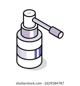 Grab this isometric outline icon of ear spray