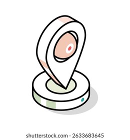 Grab this isometric outline icon of location pointer