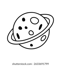 Grab this isometric outline icon of planetary orbit