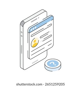 Nehmen Sie dieses isometrische Gliederungssymbol eines professionellen Webprofils