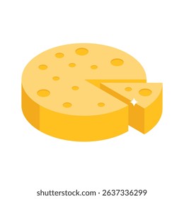Grab this isometric style icon of cheese wheel