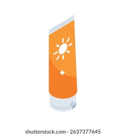 Grab this isometric style icon of sunscreen tube