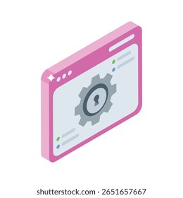 Dieses isometrische Symbol der Website-Schutzschnittstelle erfassen