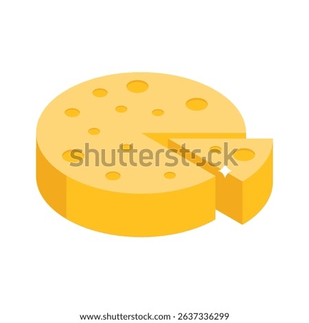 Grab this isometric style icon of cheese wheel