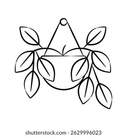 Grab this latest hand drawn style icon of pilea plant pot