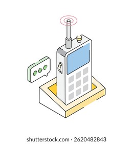 Grab this latest isometric icon of cordless phone system