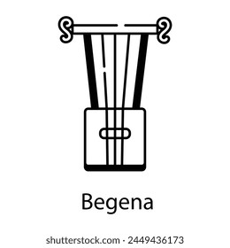 Grab this line icon of begena instrument