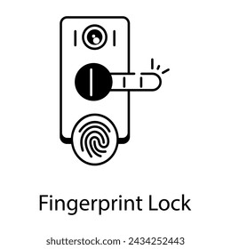 Grab this line icon of fingerprint lock