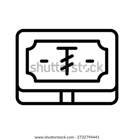 Grab this line icon of mongolian tugrik is editable