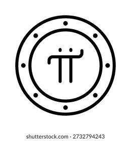 Greifen Sie diese Linie Symbol der Pi-Münze ist editierbares Design