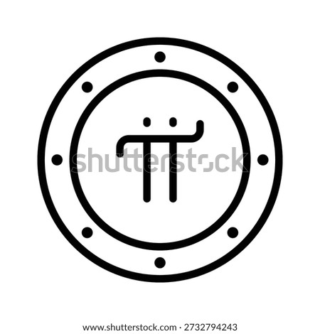 Grab this line icon of pi coin is editable design
