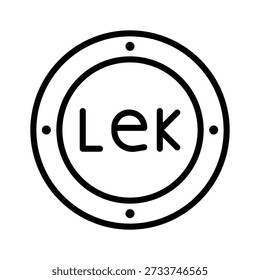 Grab this line icon showing lek albania currency coin, editable vector