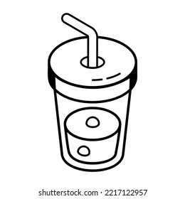 Grab this line isometric icon of Drink
