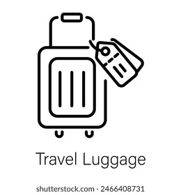 Grab this line style icon of travel luggage 