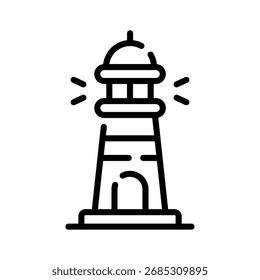 Agarra este icono lineal de la torre de vigilancia de la playa