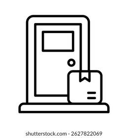 Grab this linear icon of doorstep delivery