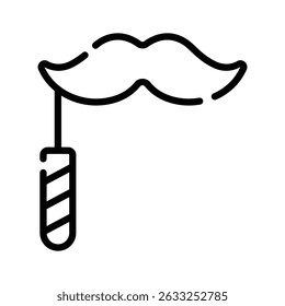 Grab this linear icon of fake mustache for fun