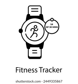 Grab this linear icon of a fitness tracker